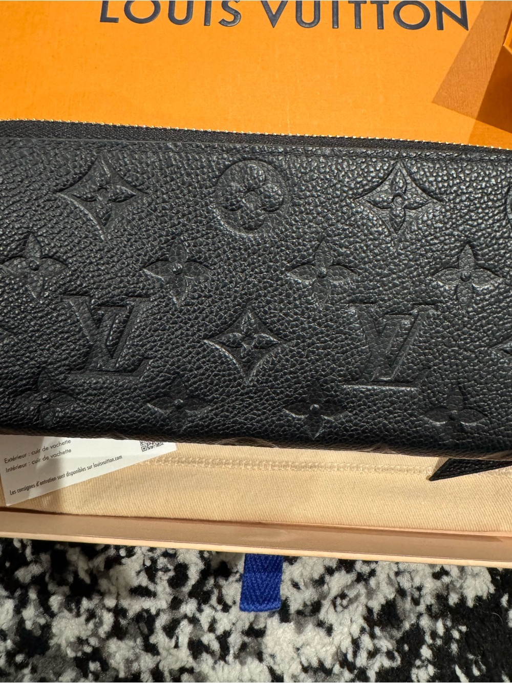 Louis Vuitton Black Clemence Monogram Zip Wallet